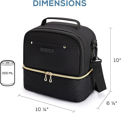 Miniatura 3 de TOURIT Lonchera con aislamiento térmico de doble cubierta para mujeres y hombres, color camello