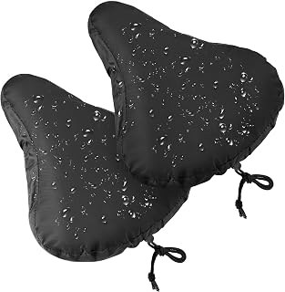 Zacro Bike Seat Cover, Waterproof Bicycle Seat Cover, 2 pcs Bike Seat Rain Cover with Drawstring, Bike Seat Sun & Dust Protector, Bike Seat Cushion Cover for Women Men City/Mountain