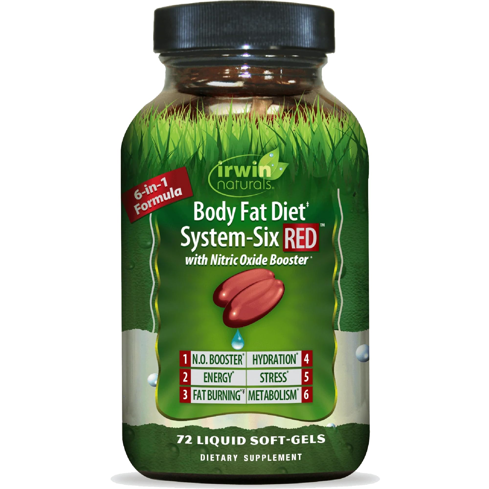 Body Fat Diet System-Six RED – 72 Liquid Soft-Gels