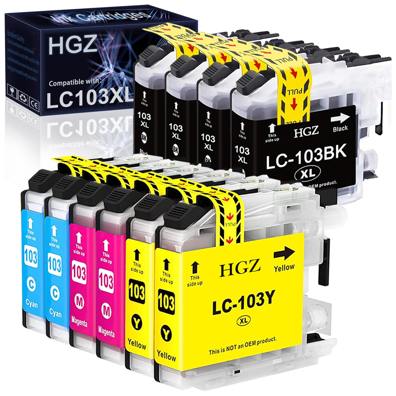 LC103 LC103XL Cartuchos De Tinta De Alto Rendimiento De Repuesto Para Brother LC103XL LC101 Funcionan Con MFC-J870DW MFC-J6920DW MFC-J6520DW MFC-J450DW MFC-J470DW (4 Negros, 2 Cian, 2 Magenta, 2