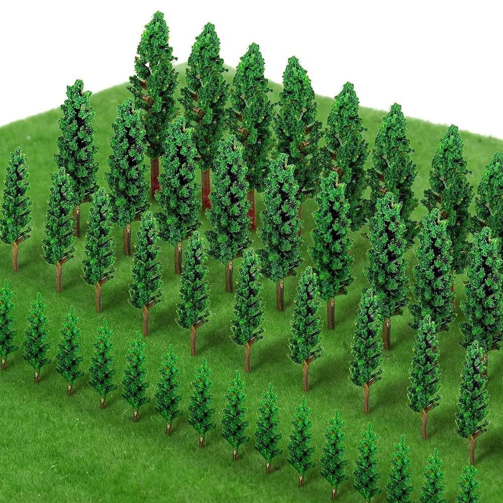 Aundhegrtt For Diorama and for Diorama& Train Railway Miniature Landscape Trees- Agarte Mixed Model Trees(50 Pieces) Scenery
