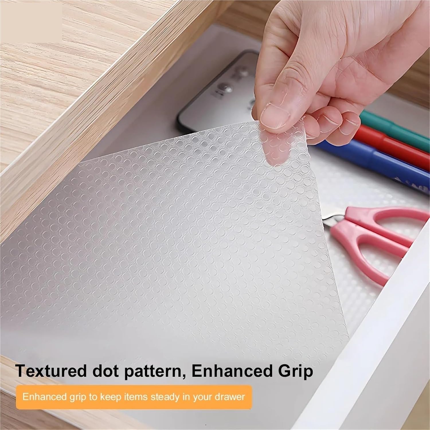 Shelf Liners Shelf Liner Reusable Drawer Mat Non-Adhesive Cupboard Protector Non-Slip Washable Waterproof Oilproof Pad Protectors(White,45x500 cm)