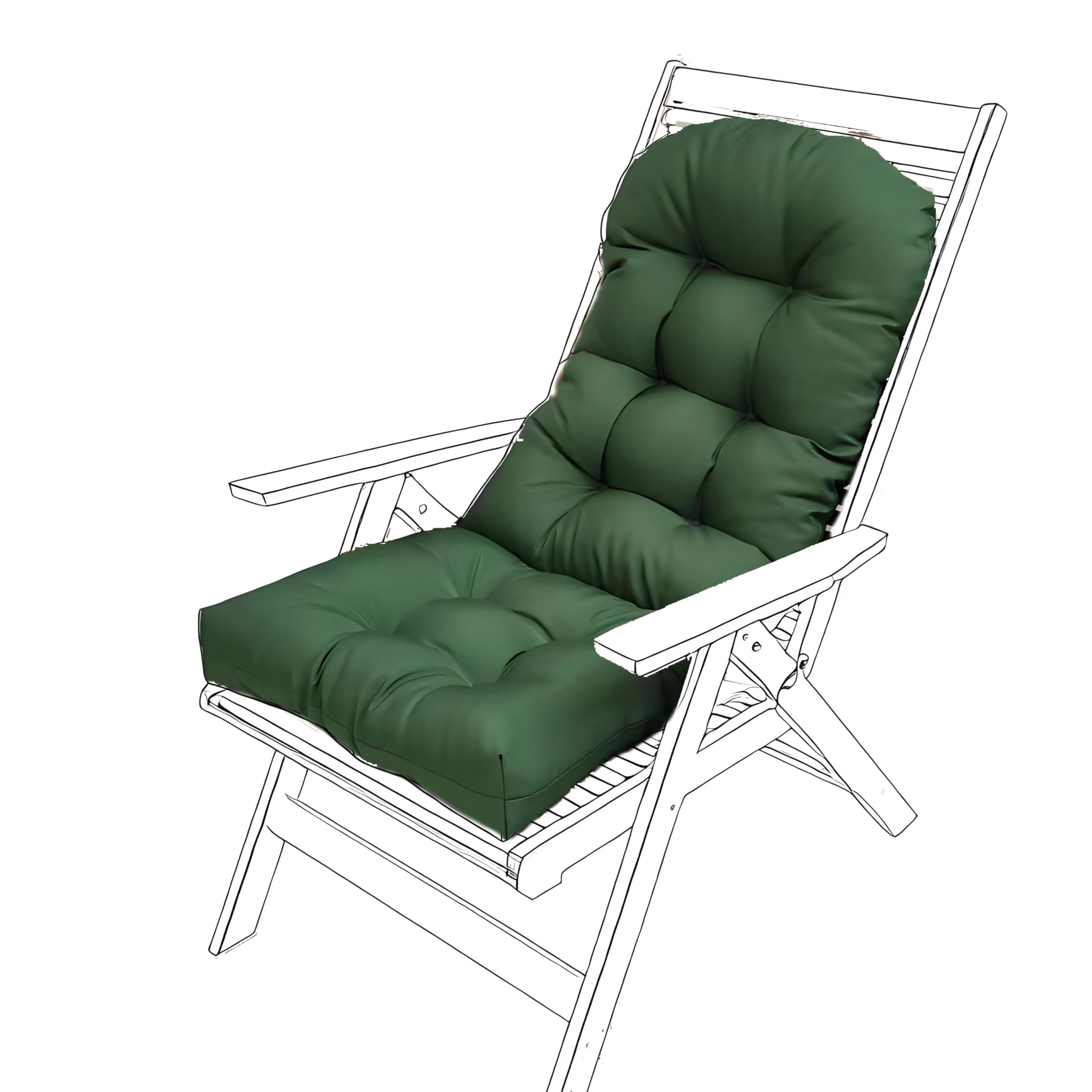 JhLwARes Rocking Chair Cushion,High Back Outdoor Chair Cushions with Ties Waterproof Garden Patio Furniture Cushions Replacement 4" Thickened Dining/Kitchen/Office Chair Seat Pads