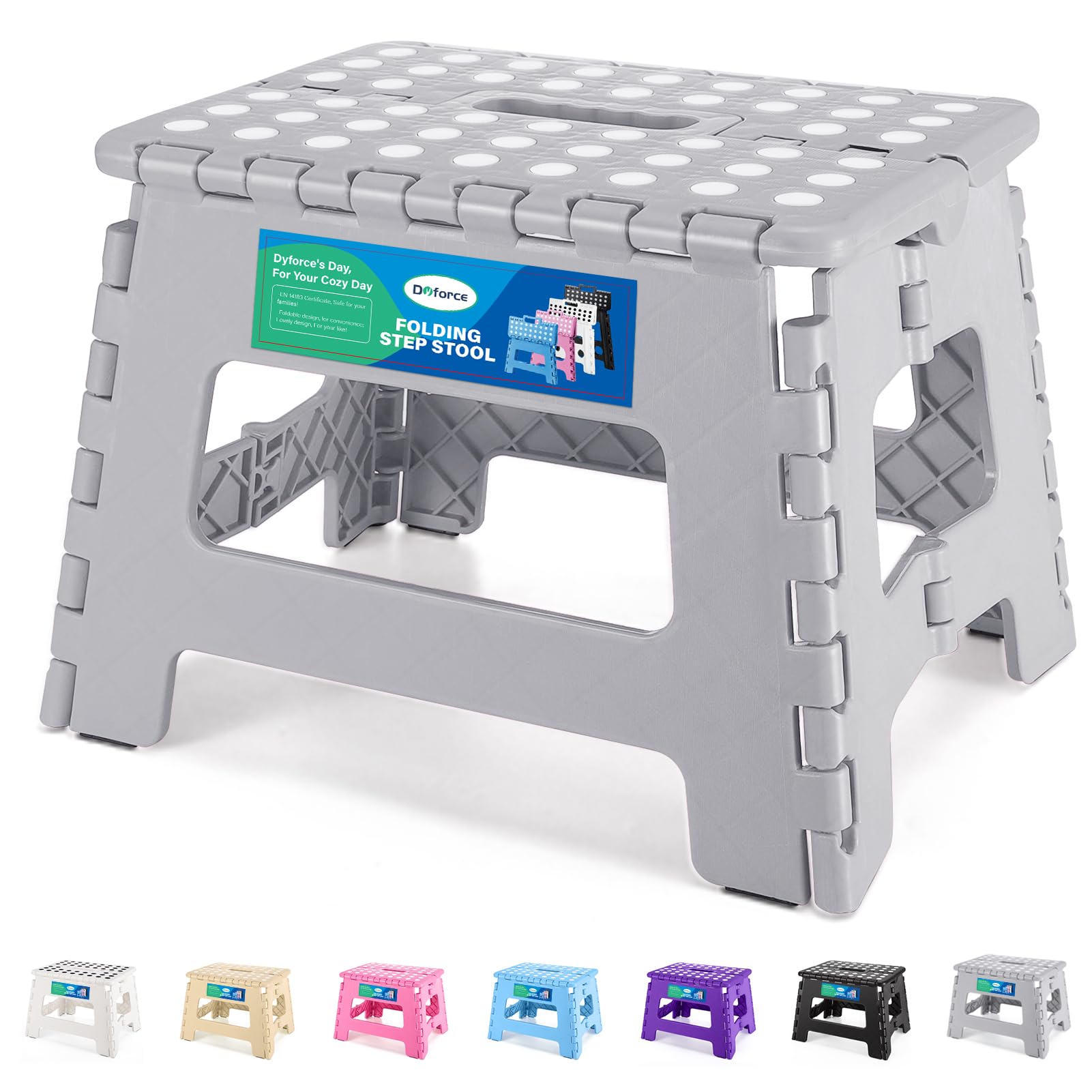 Dyforce Kids Step Stool 9 Inch, 300lbs Folding Step Stool for Toddler