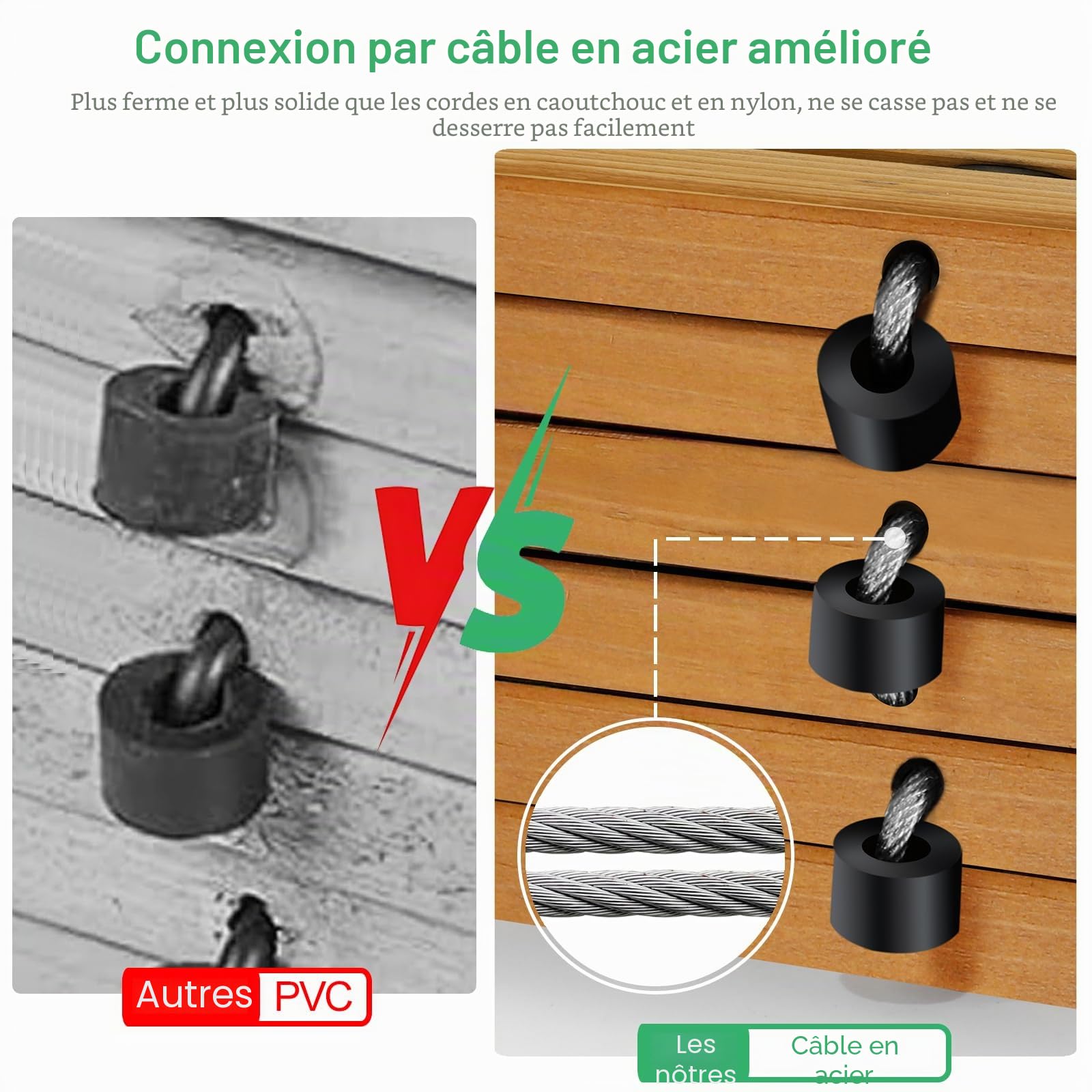 RELIANCER Allée de jardin en bois, allée droite en cèdre, allée de terrasse, allée décorative de jardin, allées de terrasse, allées de plage, routes en bois de plage, allées de fête de mariage (2,4 m)