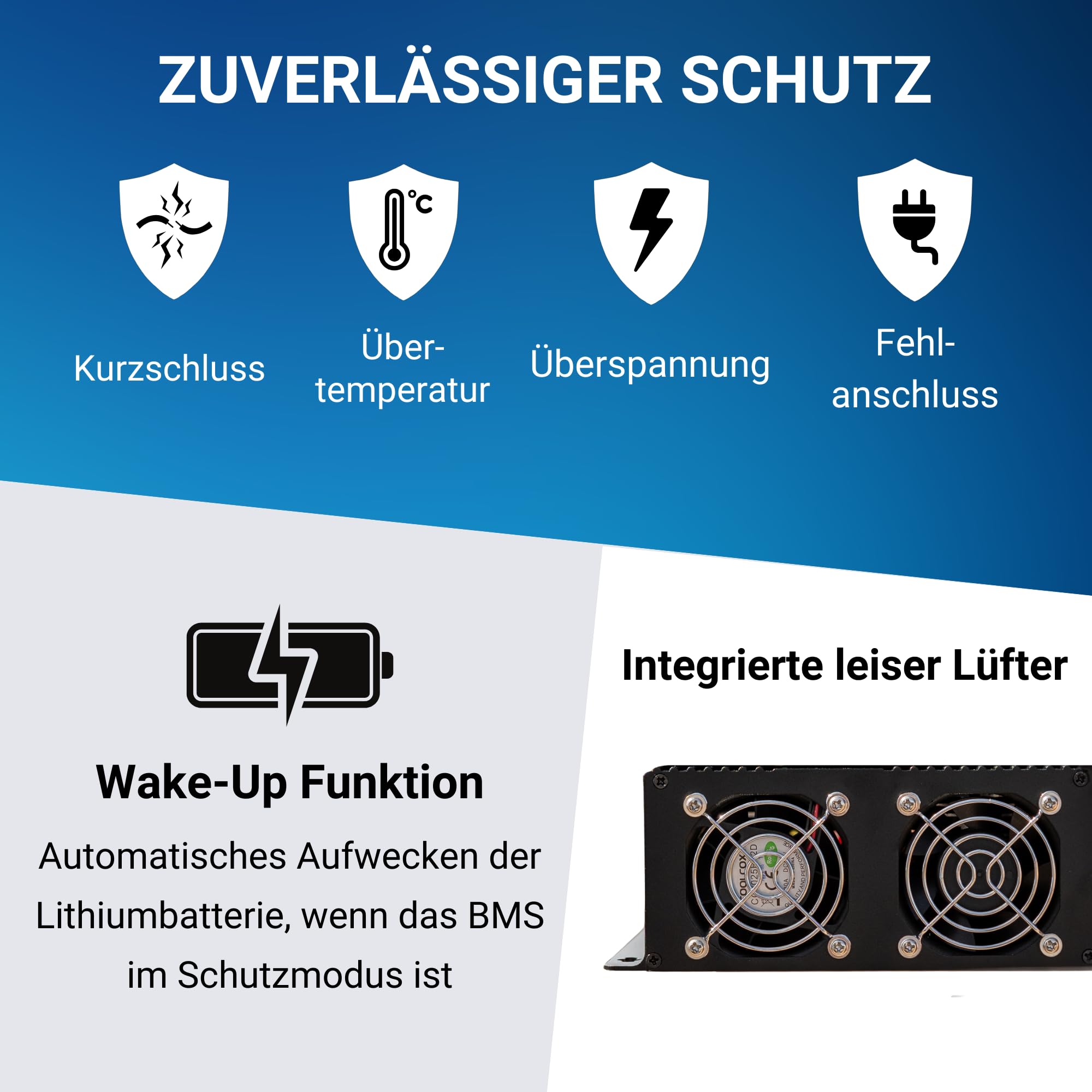 Ladebooster 12V 60A | DC-DC Ladegerät für Aufbaubatterien | Kompatibel mit Lithium, LiFePo4, AGM & Blei | Mit Wake-Up Funktion & Rundumschutz | Für Wohnmobil, Boot & Caravan