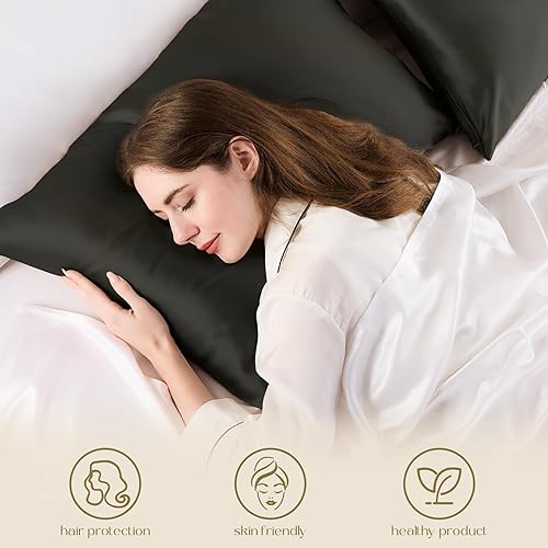 Miniatura 4 de Zimasilk - Funda de almohada de seda 100% morera para la salud del cabello y la piel, seda de ambos lados de 19 mommes, 1 pieza (King 20 x 36, verde