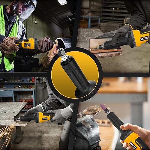 Miniatura 7 de Amoladora inalámbrica para batería Dewalt de 20 V, amoladora sin escobillas de 4 velocidades, mandril de 14 pulgadas, motor de potencia de 25000 RPM