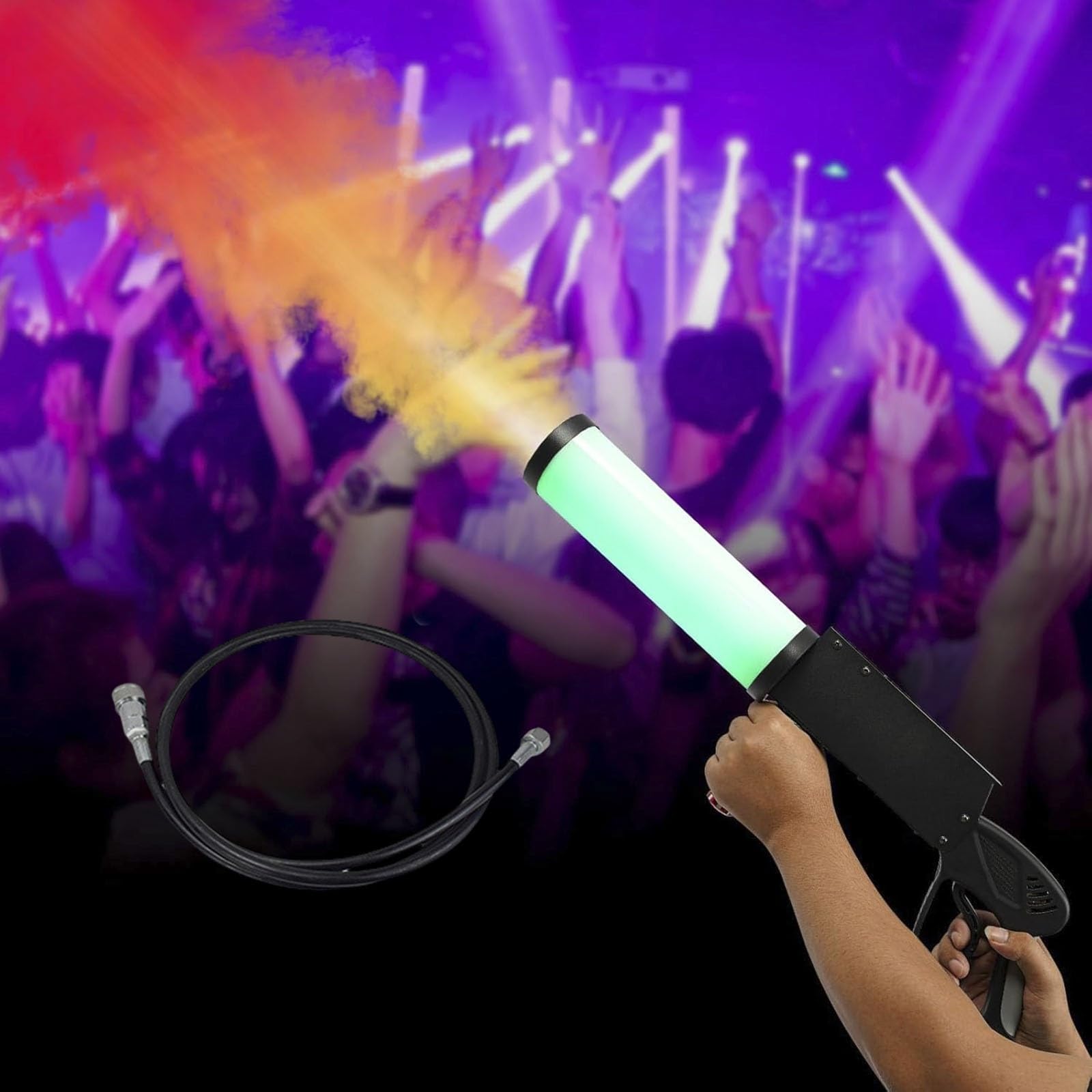 Canon à CO2 for discothèque, colonne de gaz au dioxyde de carbone, for bar, fête, DJ, scène, effet brumisateur, pistolet fumigène, distance de tir de 6 à 8 m