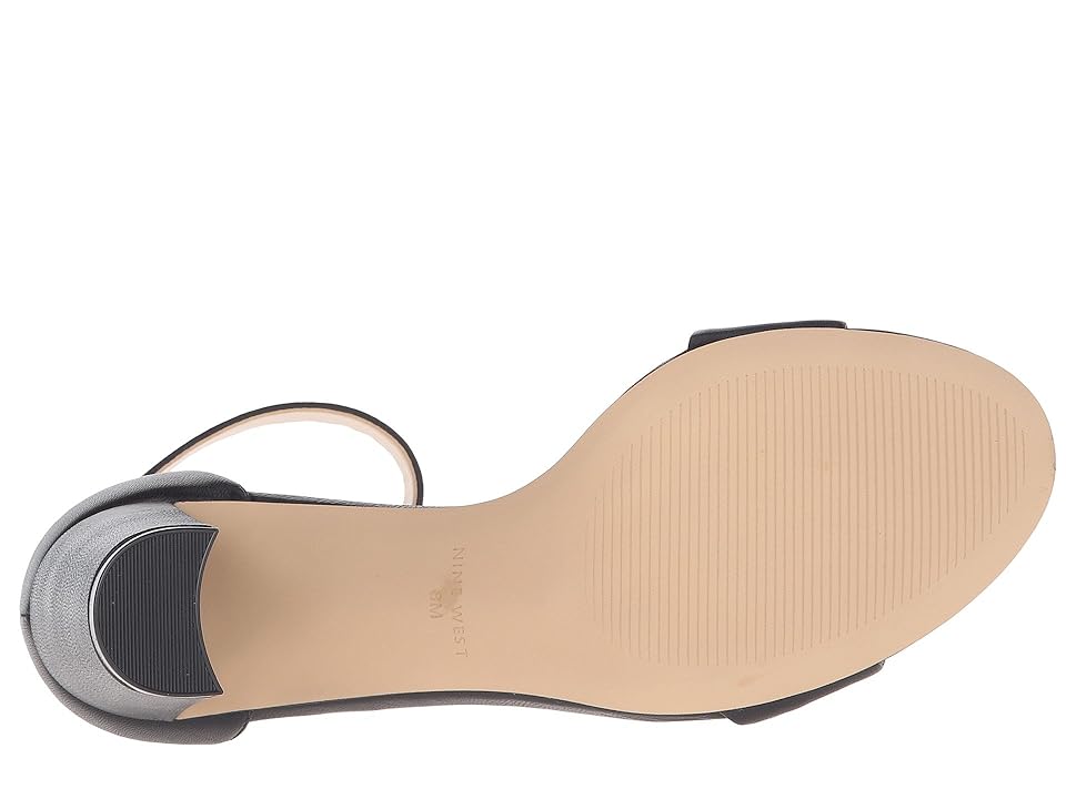 

Nine West Nora Block Heel Sandal (Black Leather) Women's Shoes