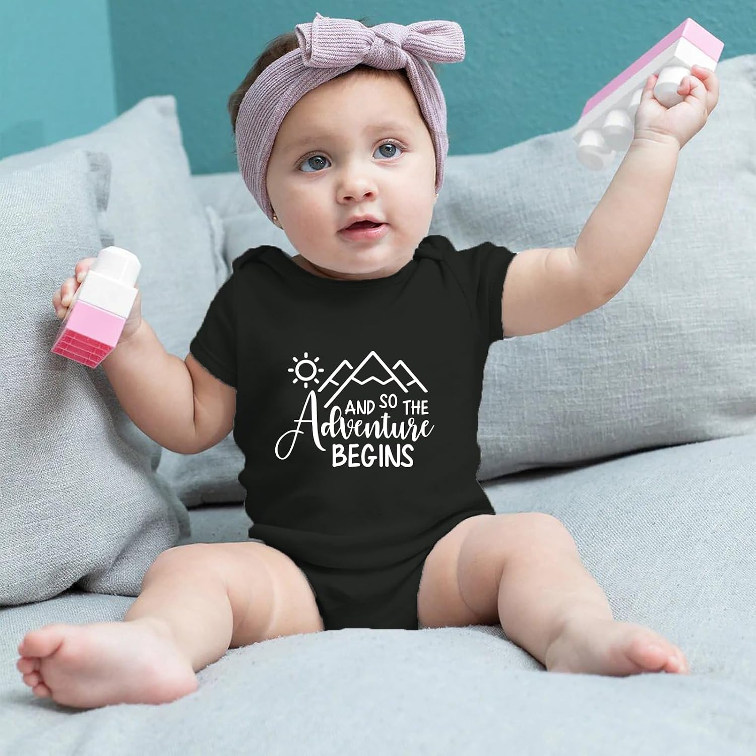 And So the Adventure Begins Baby Bodysuit Pregnancy Baby Announcement for Grandparents Bodysuit