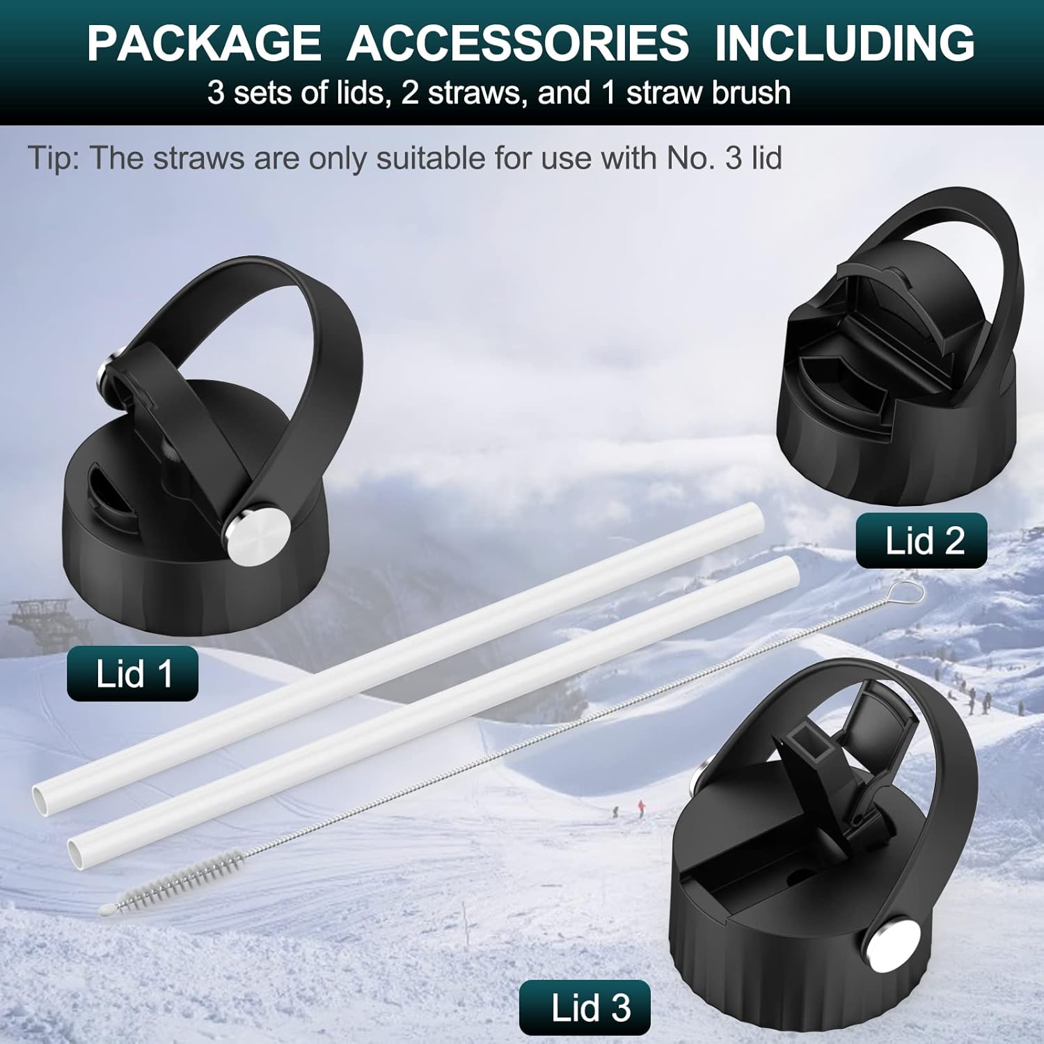 64 OZ Insulated Water Bottle with Straw & 3 Lids, Yoehka Vacuum Stainless Steel Thermos Mug, Double Wall Sweat-proof Sports Water Bottle to Keep Water Hot/Cold, with Cleaning Brush (Fancy) : Home & Kitchen