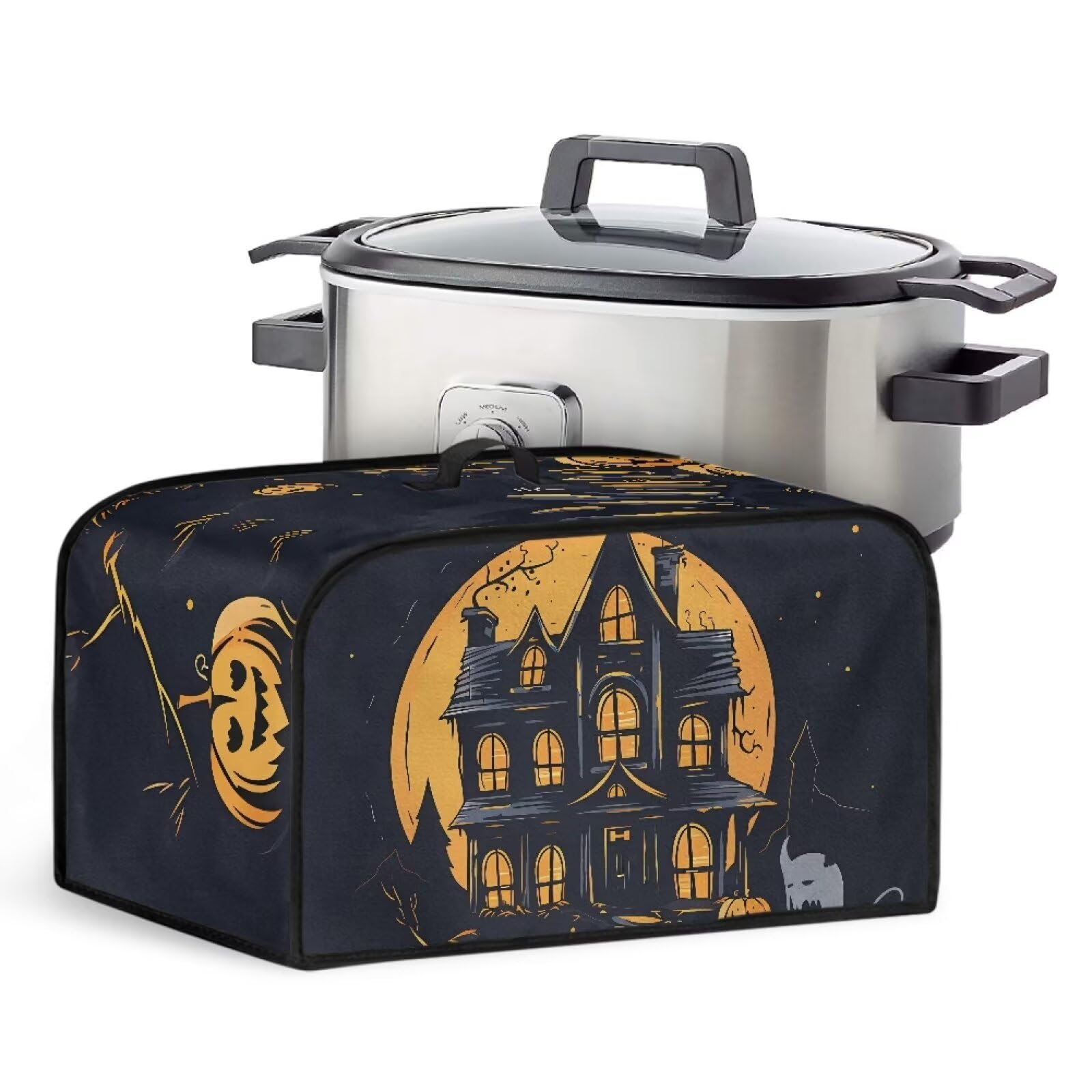 Slow Cooker Cover Fits 6 7 8 qt Pumpkin Decoration Photo Crock Slow Cooker Carrier for Women Washable