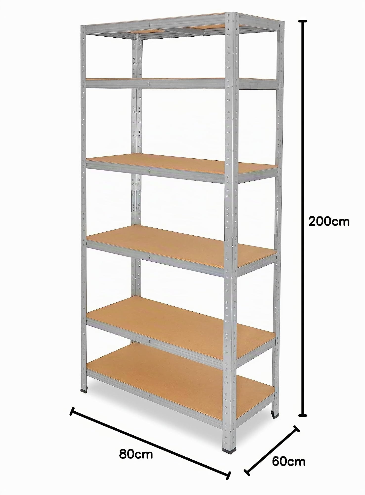 shelfplaza® 200x80x60cm Home Étagère Charge Lourde galvanisé/Etagere Metallique 6 Niveaux / 145kg capacité Charge/Etagere en Metal, étagères de Rangement & Etagere Rangement Garage Acier