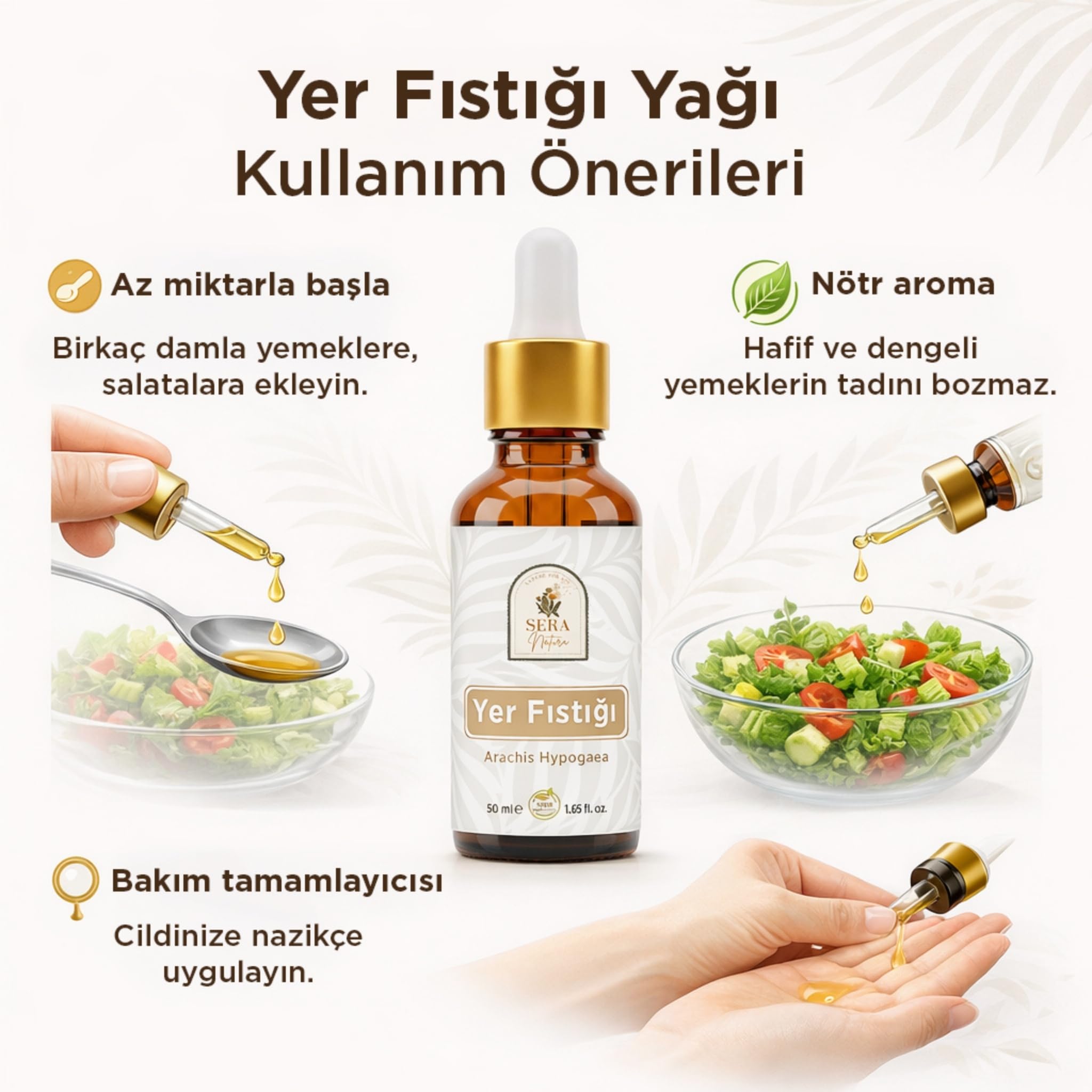 Yer Fıstığı Yağı 50 ml –%100 Doğal Besleyici & Dengeleyici