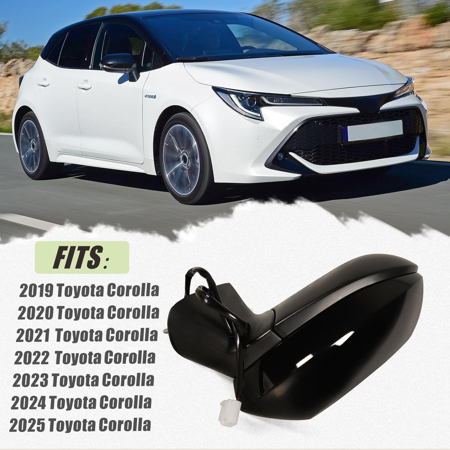 Side mirror for Toyota Corolla 2020-2024 SE model RH W/ Signal Light