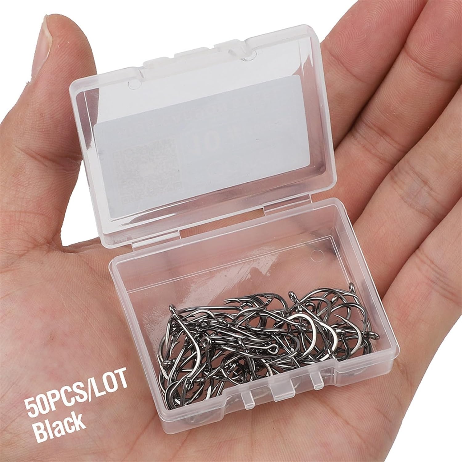 Fishing Hooks 50Pcs/Box Fishing Hook With Loop Barbed Wire Hook Circle Carp Carbon Steel Fishing Hooks Fishing Tackle Accessories Bait Hook Fishing Hook Sharp Fishing Hook