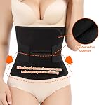 Trendyline Postpartum Belly Wrap, C Section Recovery Belly Band Postpartum Abdominal Binder Waist Trainer, Adjustable Postnatal Body Shaper Shapewear Girdle Support, Large, Black
