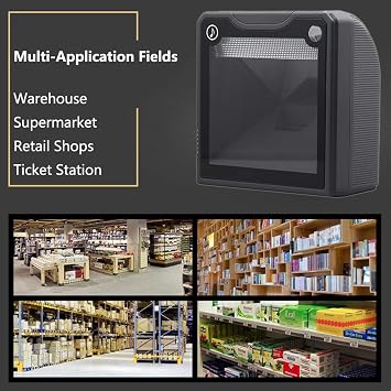 BQ-9000 Desktop Barcode Scanner,Omnidirectional QR Code Reader,Fastly Decode Speed,USB Cable Directly Use on Supermarket Windows/Android POS System