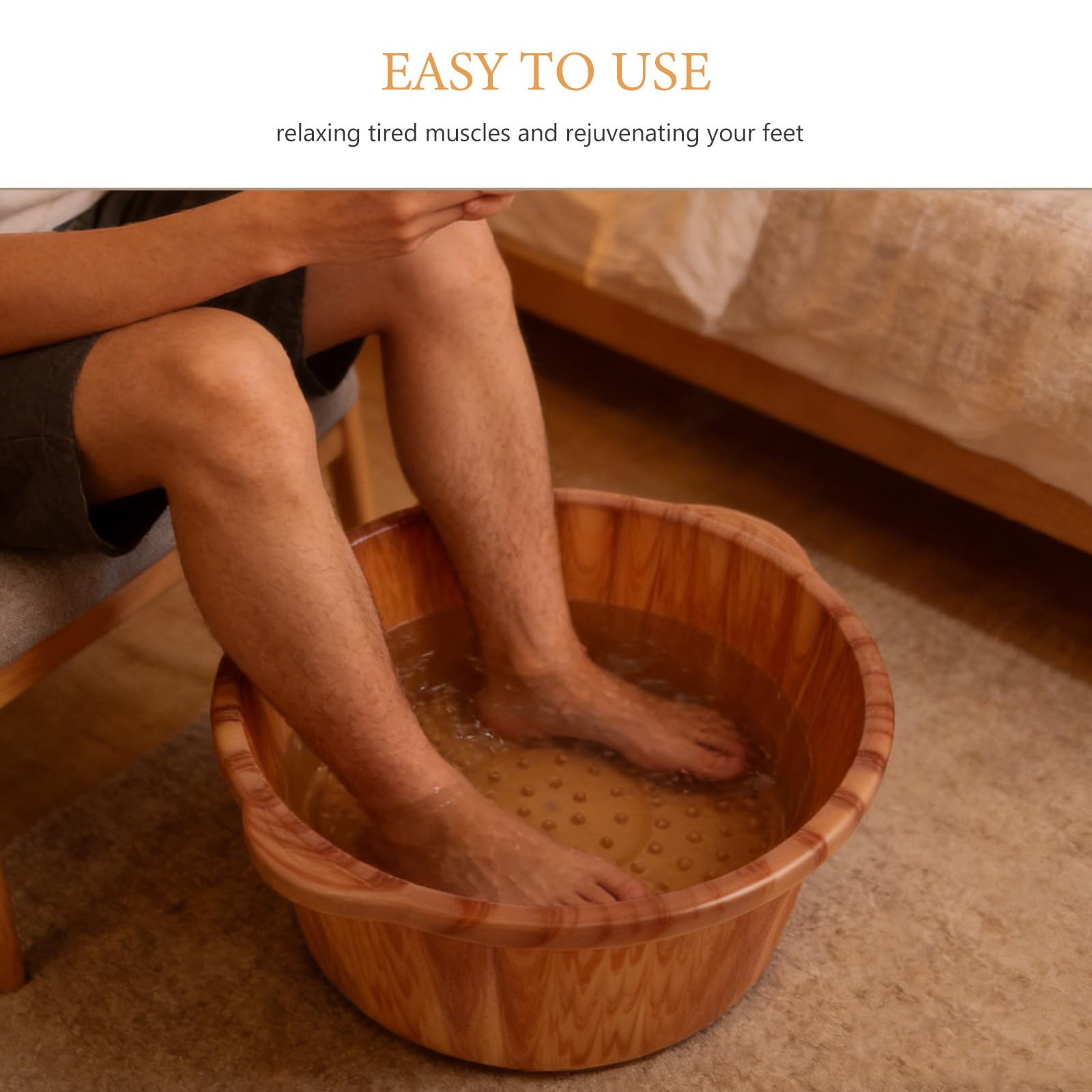 NUOBESTY Vasca per pediluvio: vasca per pediluvio in plastica per l'ammollo dei piedi - idromassaggio per massaggi per la cura di sé in casa e per feste