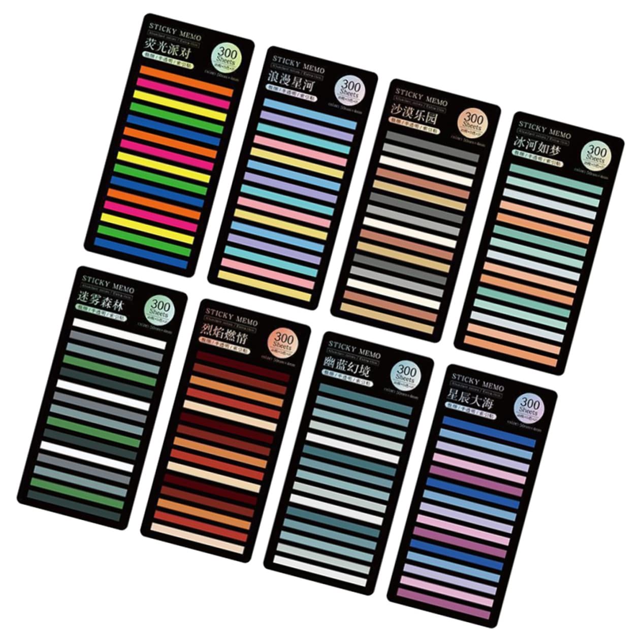 VILLCASE 5 Ensembles Notes Autocollantes Colorées Onglets De Fichiers Bandes De Surligneur Transparentes Colorées Bandes De Ruban Surligneur Pastels L'animal De Compagnie 8 Feuilles * 5