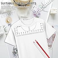 Vista 4 de Guía de regla para camisetas para alineación de vinilo, reglas para camisetas para centrar diseños, plantilla de medición de PVC, suministros