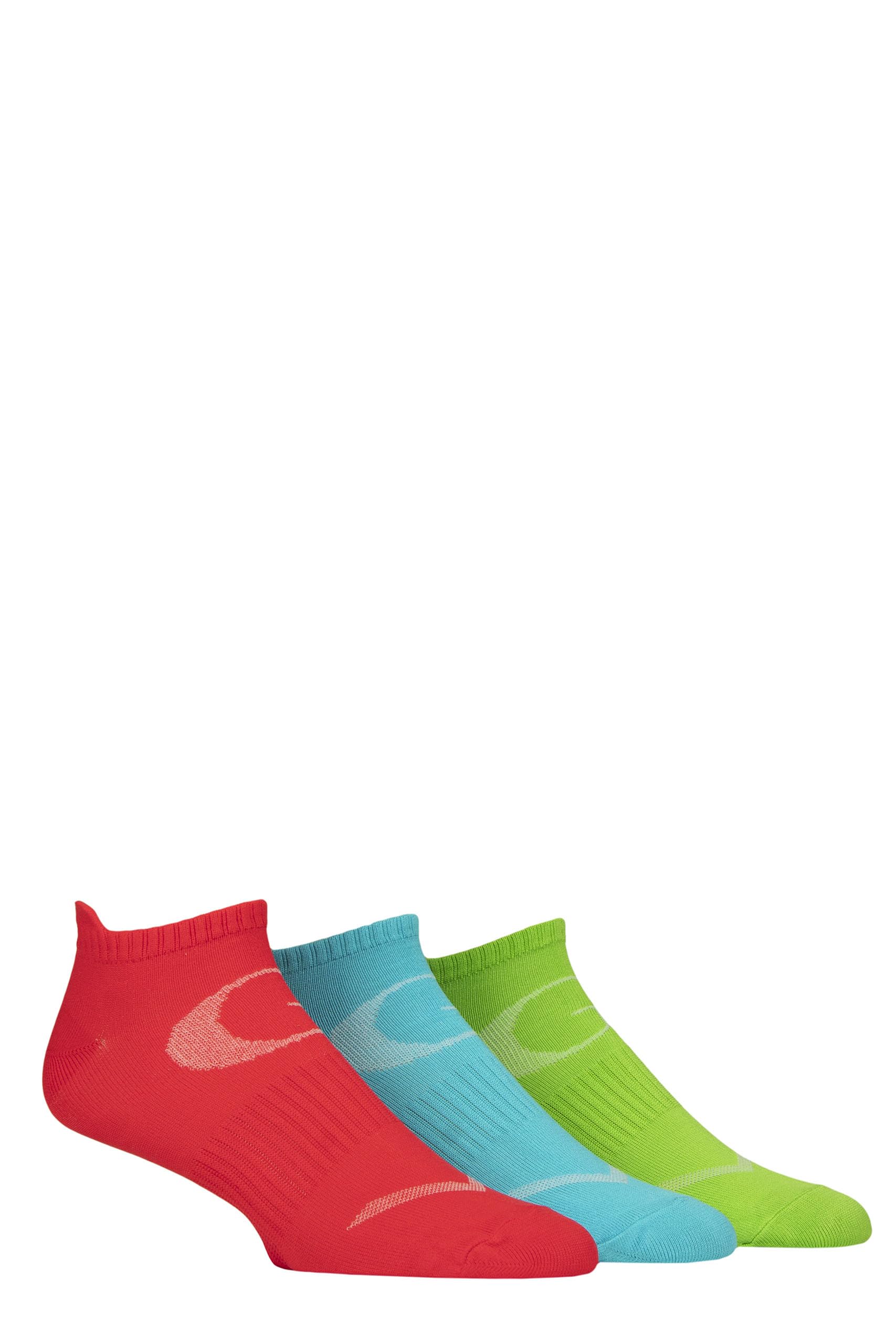 Glenmuir Men's Neon Sport Trainer Socks - Technical, Plain, Arch Supports, Breathable, Short, Low, Sports, Gym, Exercise, Running, 3 Pair Multipack Size 7-11