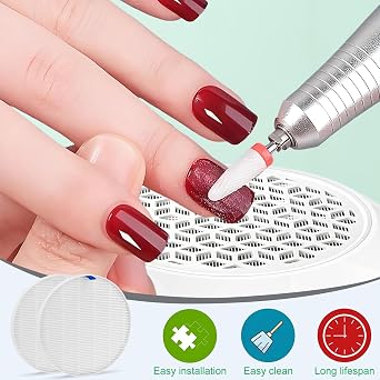 4Pack Replacement Nail Dust Collector Filter Compatible with MNAFKT Ultraquiet 8000RPM Nail Dust collector, Attach 99.7% Nail Dust, Home & Salon