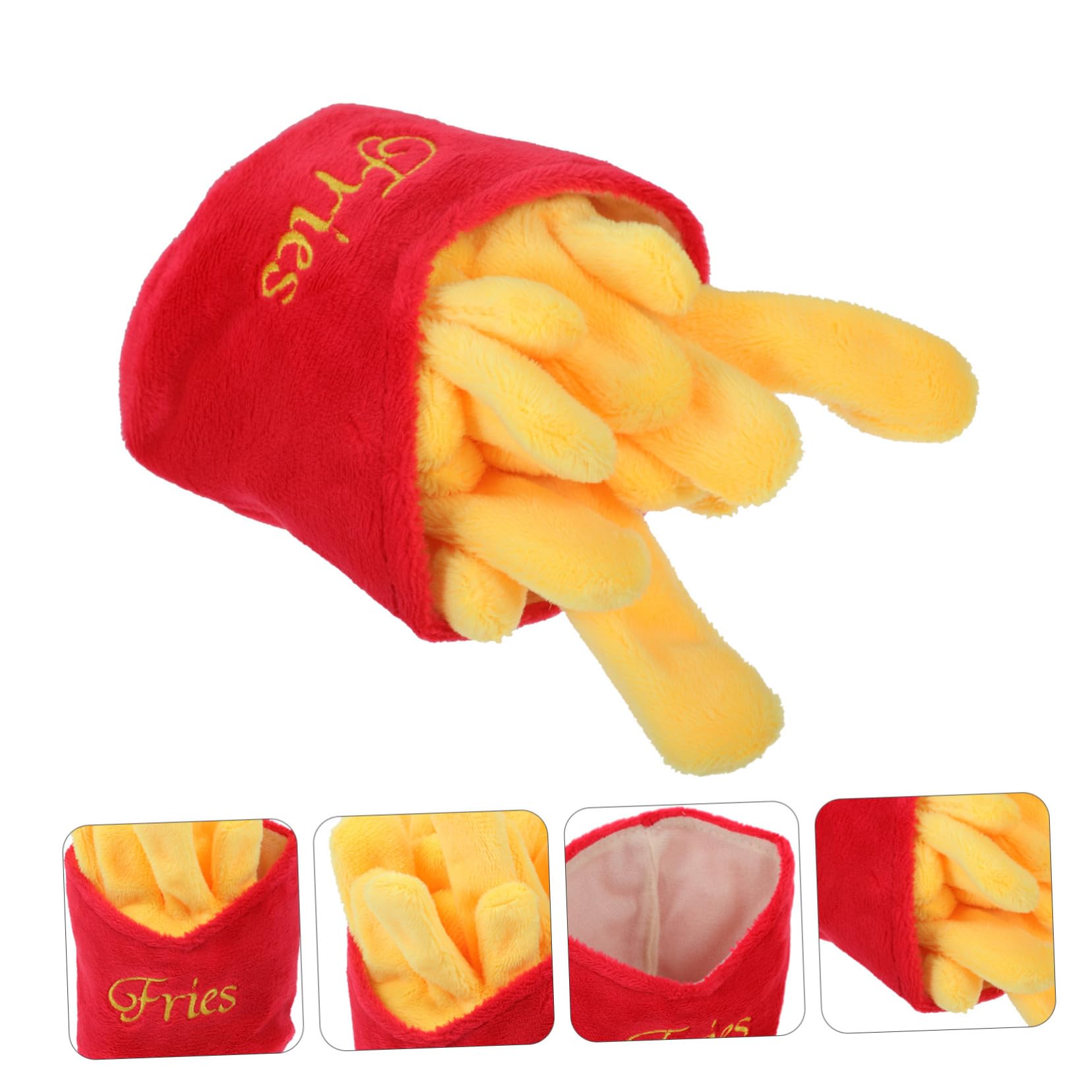 VANZACK Jouet Couineur pour Chien en Peluche Rouge, Résistant aux Morsures, Imitation Nourriture, pour Jouer et Mâcher, Stimulant pour Animaux de Compagnie