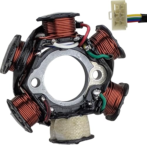 RedCap Estator Magneto de 6 bobinas y 5 hilos para 50cc 70cc 90cc 110cc 125cc GY6 ATV Dirt Bike Scooter Go Kart Buggy Estator de encendido de alto