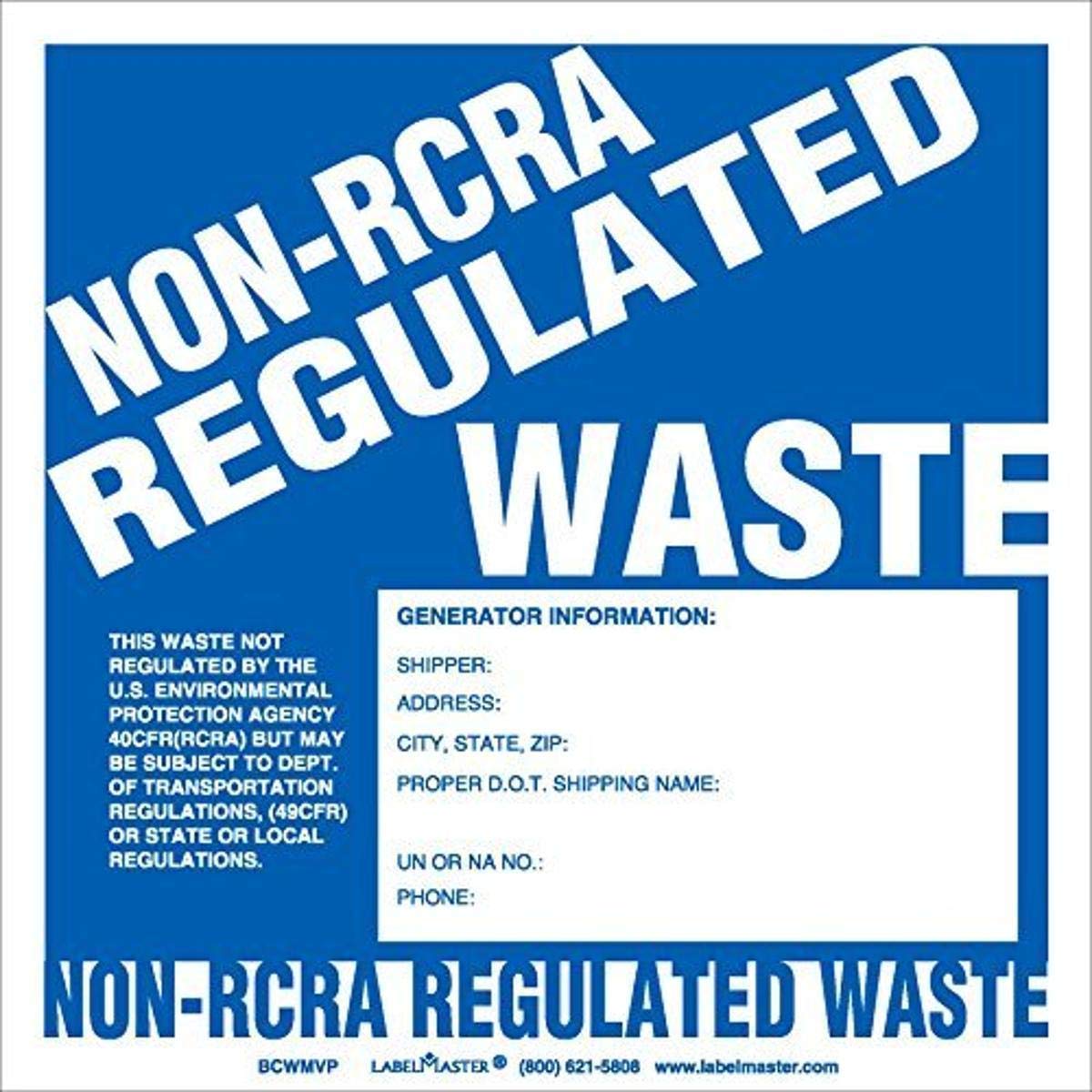 Labelmaster BWM9 NonRCRA Regulated Waste Label Philippines Ubuy
