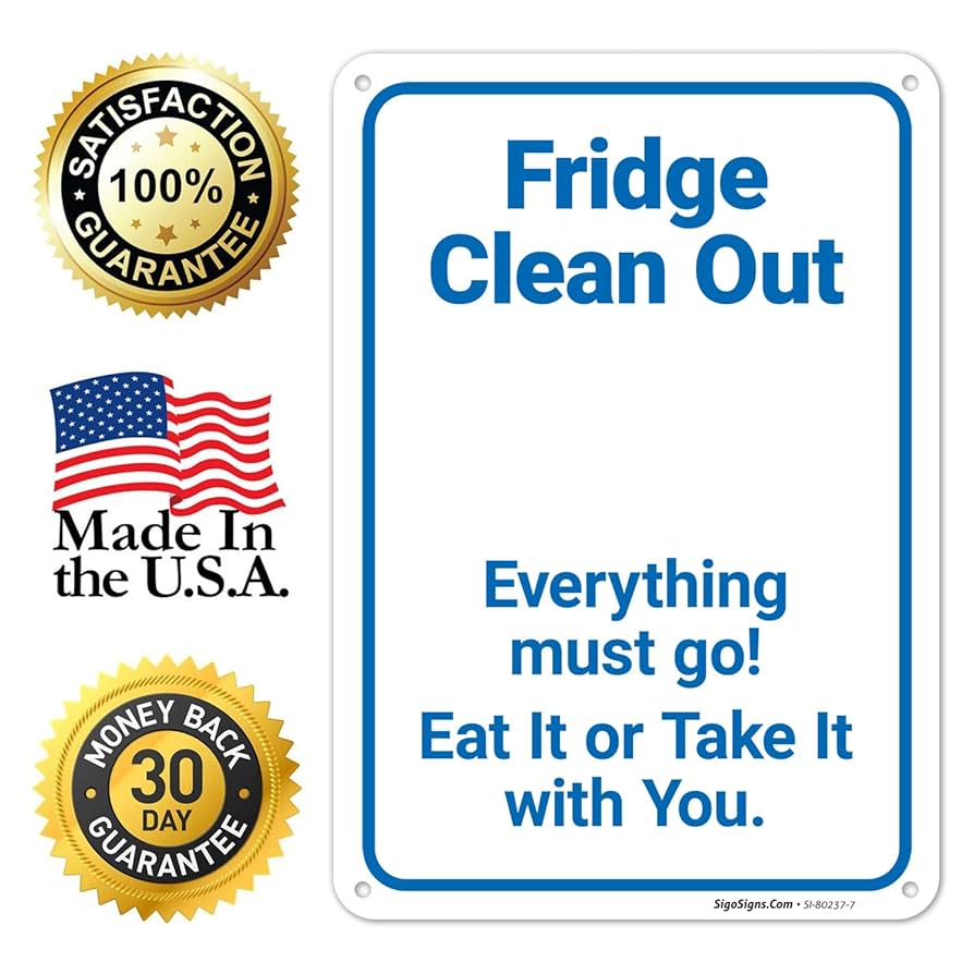 fridge-clean-out-everything-must-go-eat-it-or-take-it-with-you-sign-10x7-inches-rust-free-040-aluminum-fade-resistant-made-in-usa-amazon-com-industrial-scientific for Free Printable Refrigerator Clean Out Sign Fridge Clean Out Everything Must Go Eat It Or Take It with You Sign, 10x7 Inches, Rust Free .040 Aluminum, Fade Resistant, Made in USA: Amazon.com: Industrial & Scientific for Free Printable Refrigerator Clean Out Sign