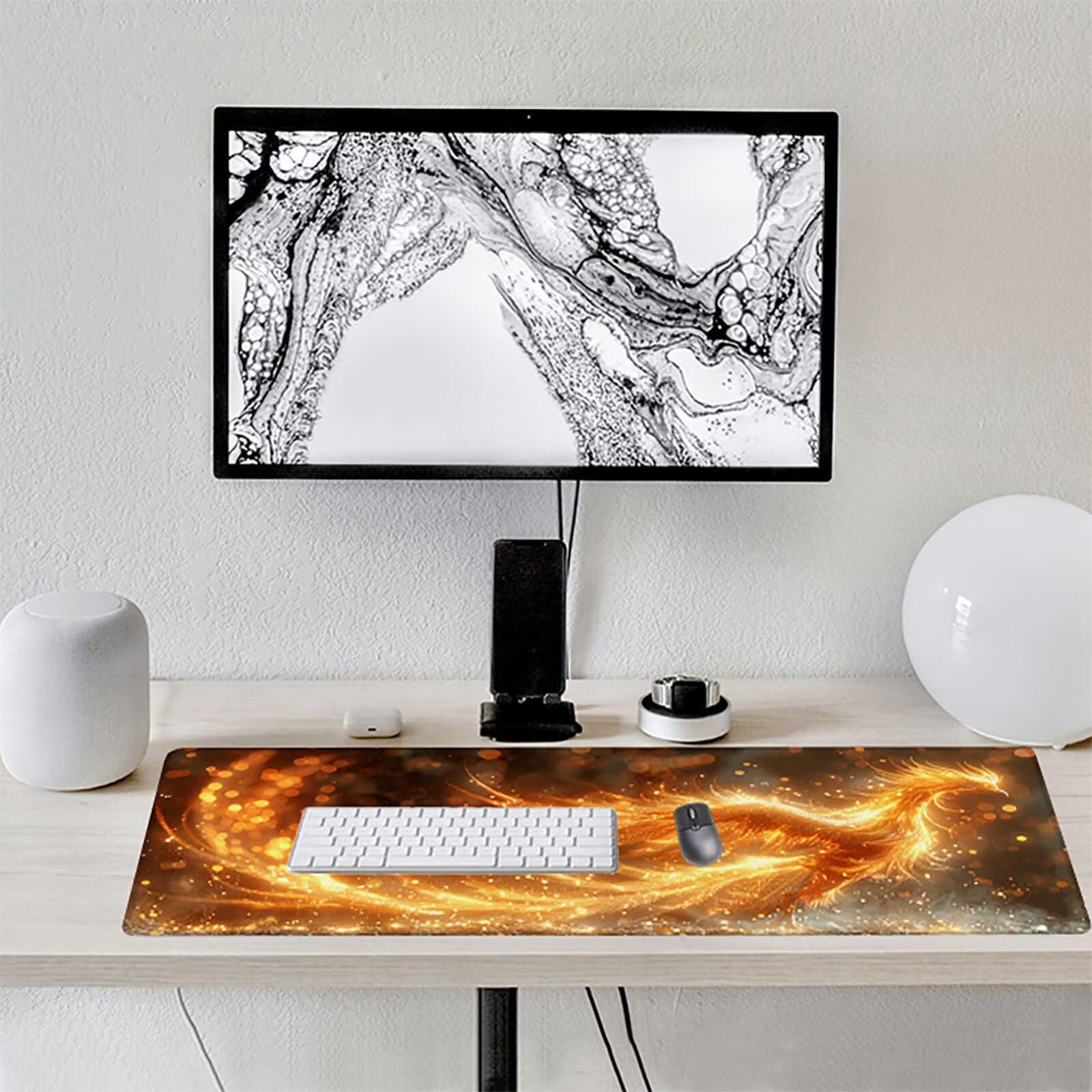 FéNix Alfombrilla Ratón Gaming XXL 1500x800 mm, Alfombrilla Gaming Amarillo Mousepad con Base de Goma Antideslizante Impermeable Desk Mat para Teclado y Raton Accesorios Gaming, Regalos de Hombre 9-E