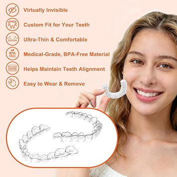 Custom Retainer for Teeth | Upper & Lower Clear Retainer Set, Precision-Fit Design for Long-Lasting Comfort