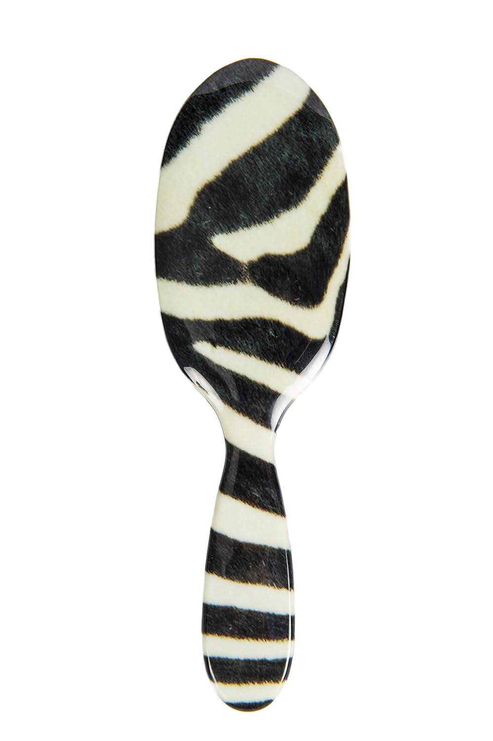 Rock & Ruddle Natural Pure Boar Bristle Hair Brush for Women & Kids (Small/Travel Size, 17.5cm) - Perfect for Wet & Dry Hair, Detangling Smoothing Blowdrying - Designed & Made in UK - Zebra Fur