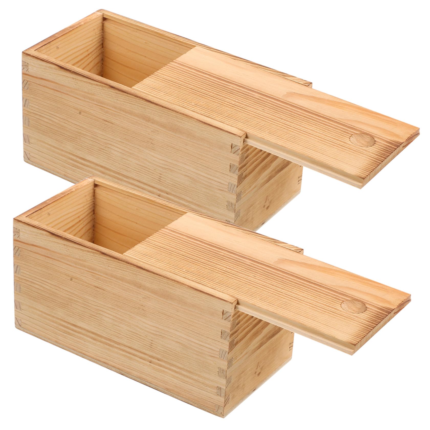 Boîte de rangement bijoux bois avec couvercle coulissant UKCOCO