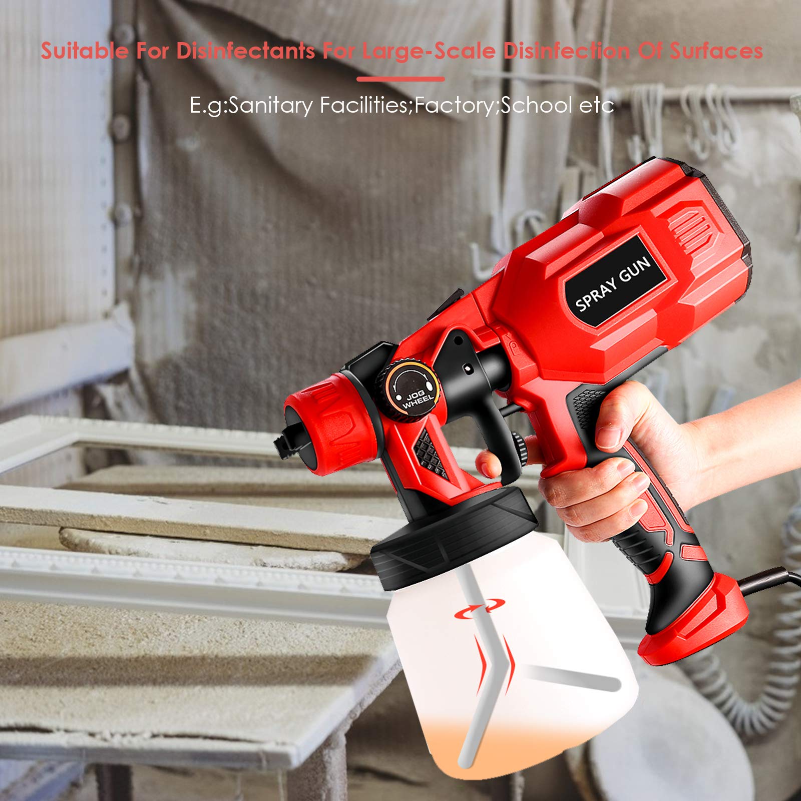 Buy Electric Paint Sprayer 800ml/min HVLP Spray Gun 550W, 70 DIN/s