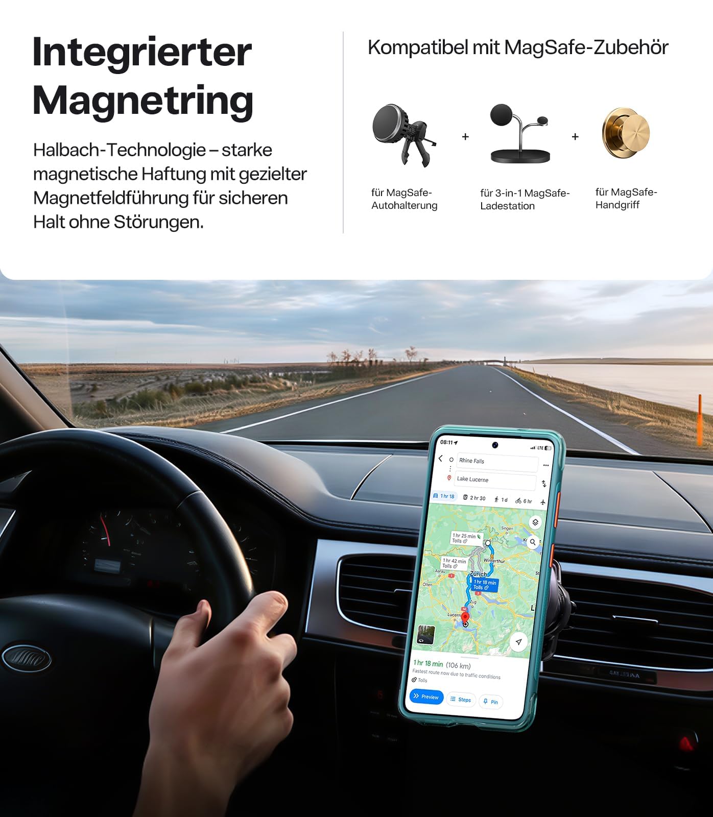 TORRAS Ostand Q3 Air für Samsung Galaxy S26 Ultra Hülle mit echtem Airbags Doppelter Schutz (360° Magnetischer Robust Ständer) Hülle Samsung S26 Ultra Case mit Kamerasteuerung Taste, Gletscher Blau