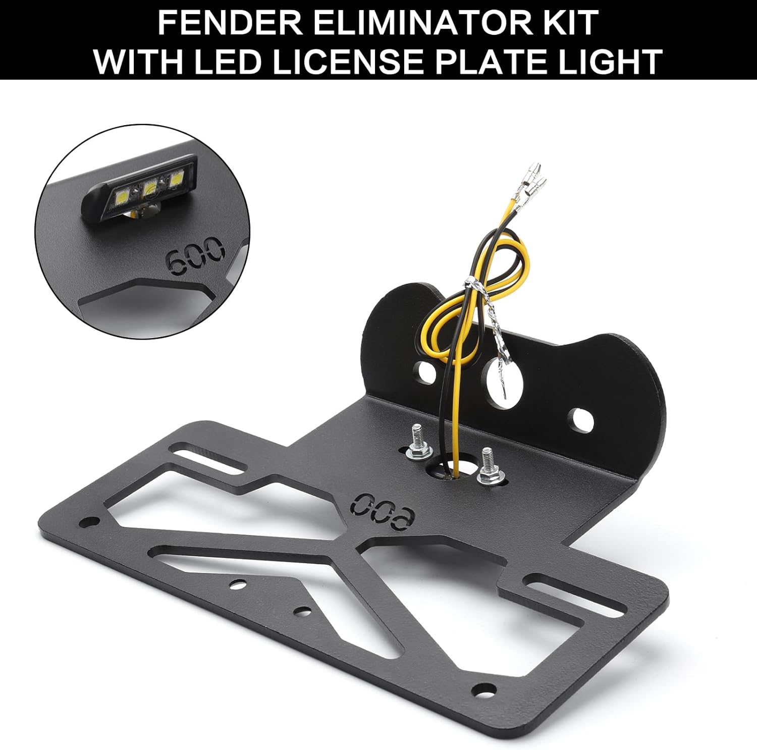 GSXR 600/750 Fender Eliminator Kit – Plug & Play Aluminum Tail Tidy with LED Plate Light Fit for GSXR600 GSXR750 2011–2025 (Vibration-Resistant)