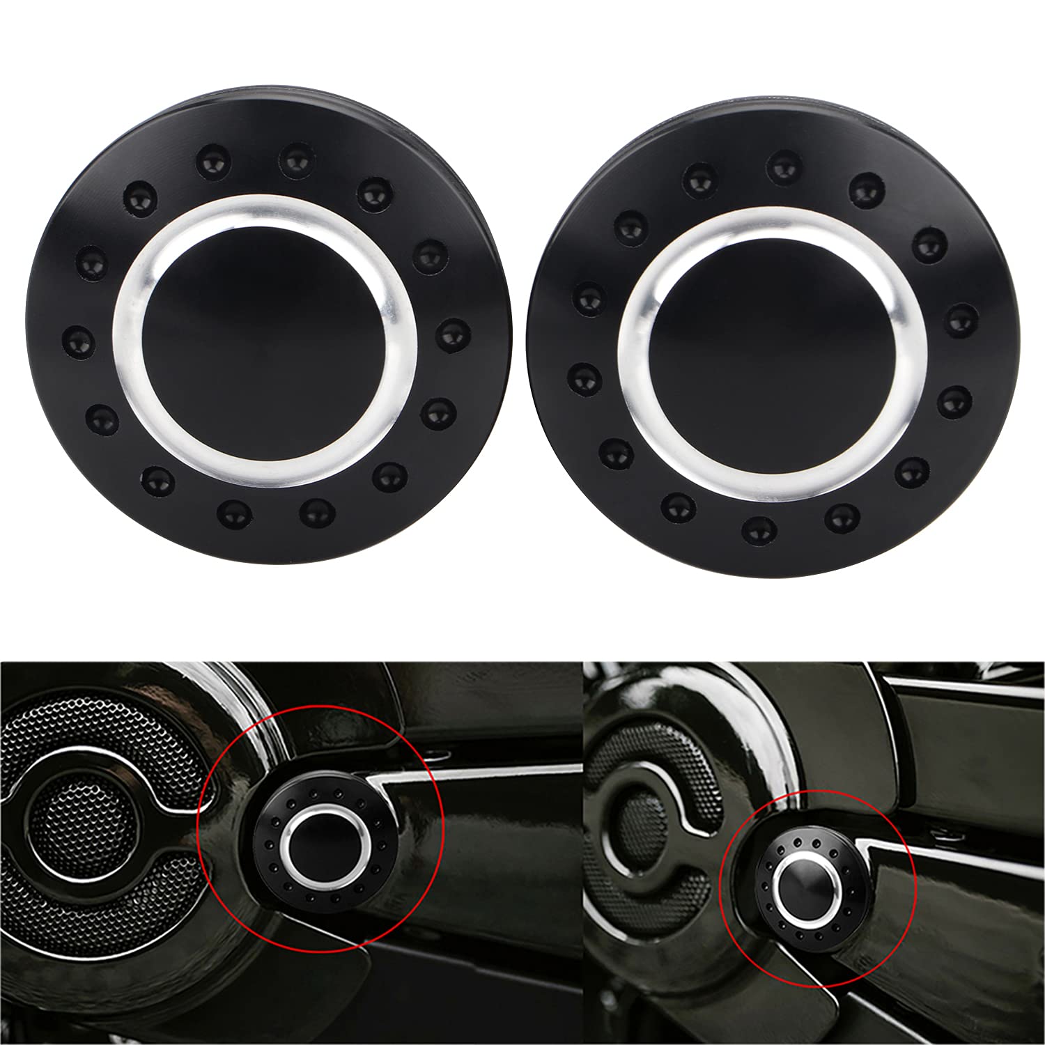 Cache de boulon de bras oscillant CNC pour Harley Street Rod Night Rod Special V-Rod VRSCAW Muscle VRSCF 2006-2017 - Noir