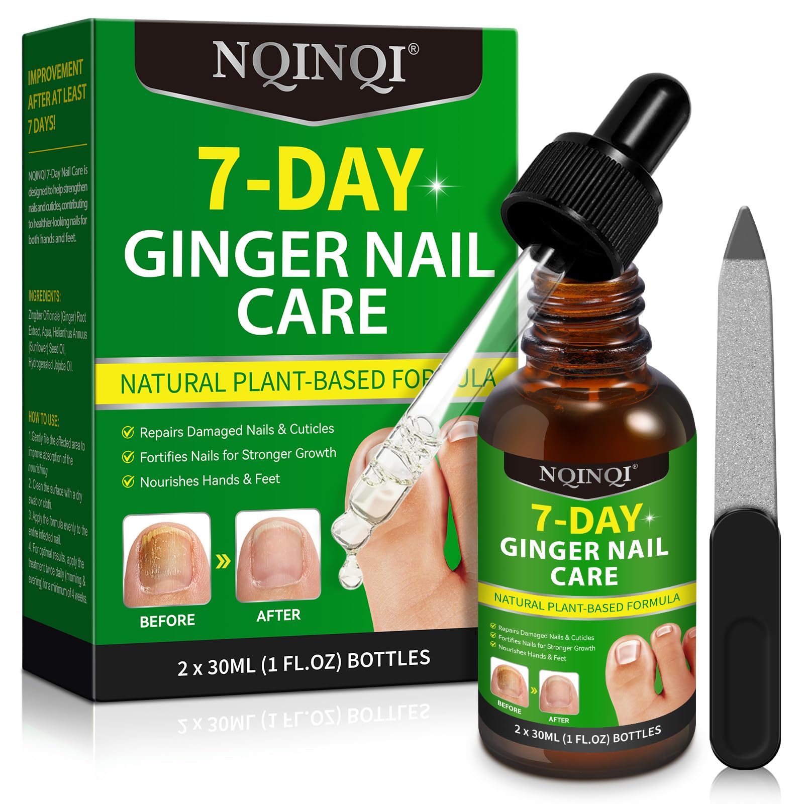 7-Day Nail Treatment Extra Strength, Ginger Plant, 30ML x 2Pcs