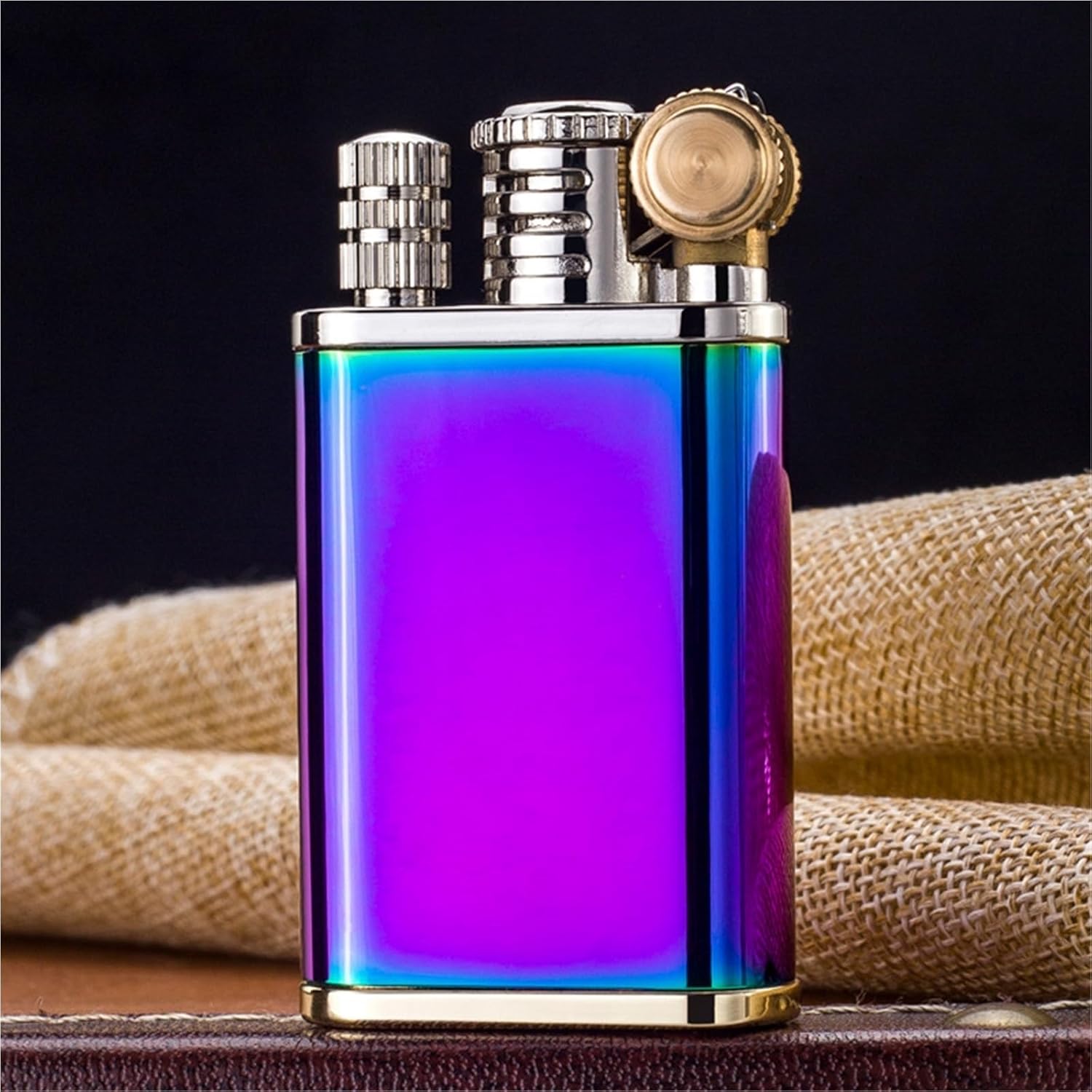 2 in 1 Vintage Kerosene Lighter and Permanent Matches, Reusable Waterproof Match Lighter, Outdoor Camping Hiking Gift(F)