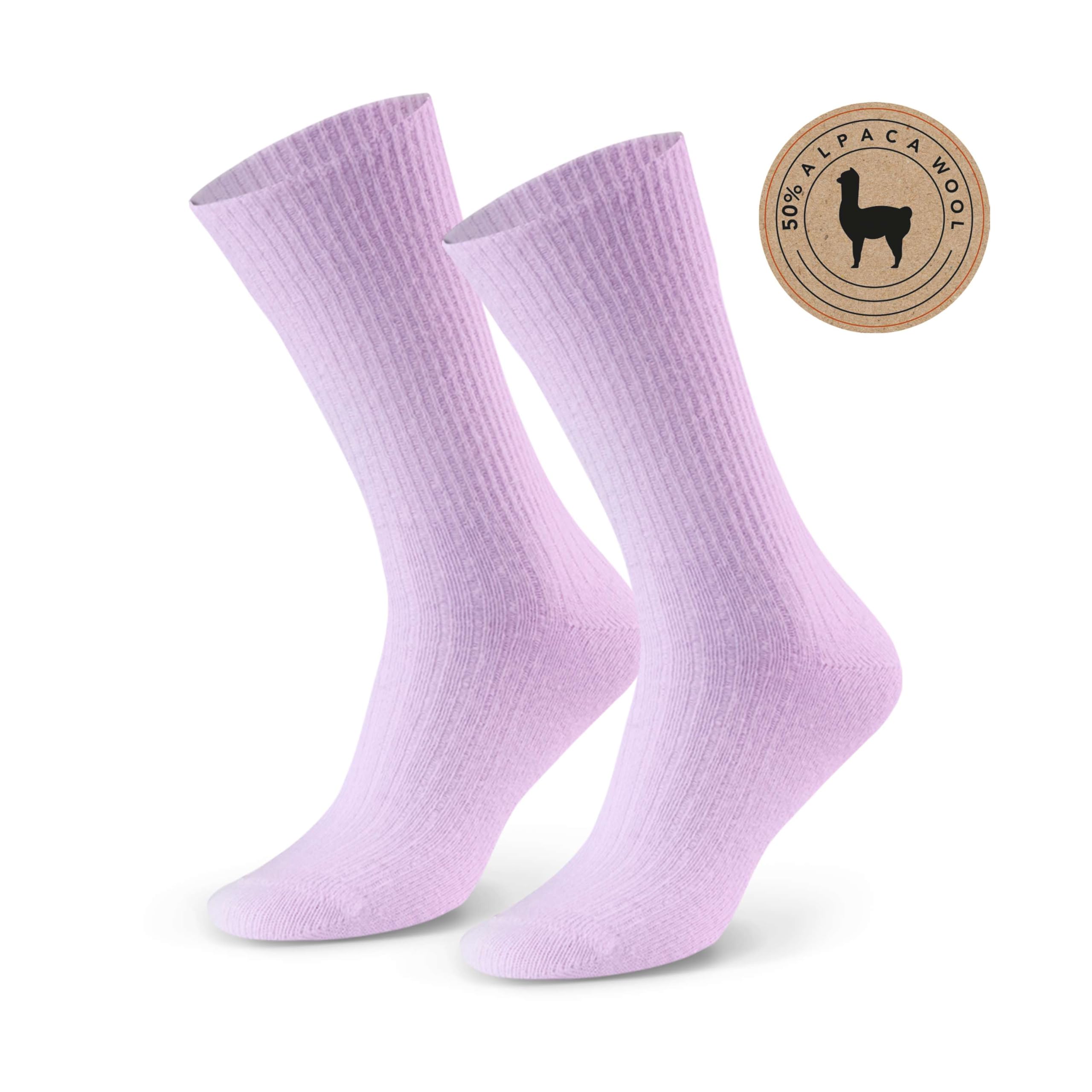 Steven Women's Light Purple Socks 50% Alpaca Wool For Men And - Hypoallergenic Thermal Insulating Seamless, With Soft Waistband, Comfortable And Comfortable To The Touch