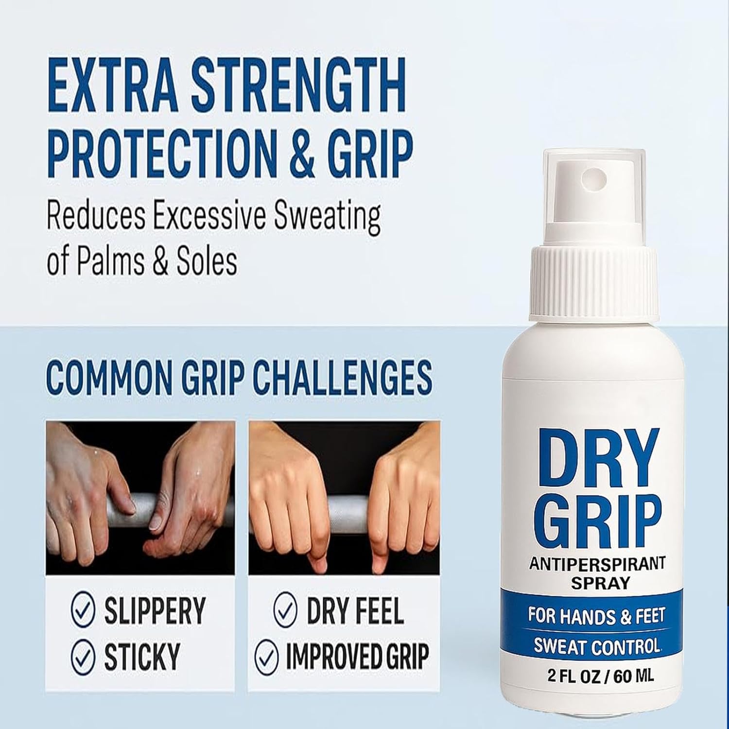 Foot Antiperspirant Spray - Quick Dry Non Sticky Mist, Sweat Odor Deodorizing Solution, Long Lasting Freshness Control, Men Women Teens Sports Work Gym Travel Use Hands Feet Care