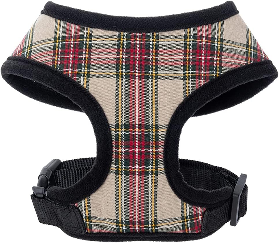 Dog Harnesses,Soft Cotton Plaid Small Dog Harness Pet Vest Harnesses for Cats Puppy Samll Dogs Medium Dogs (Yellow, M)