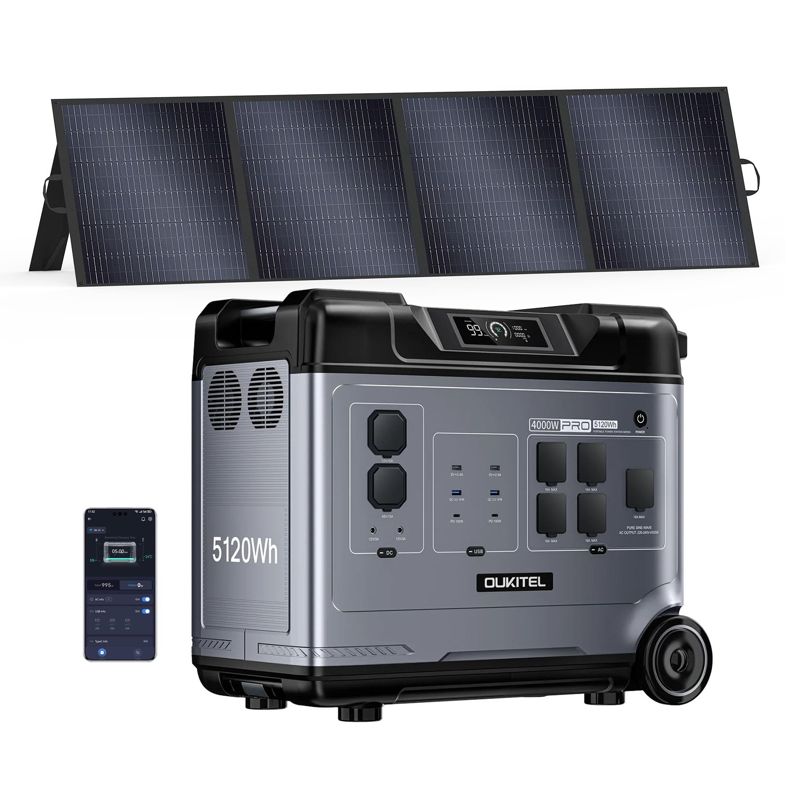 OUKITEL P5000 Pro 5120Wh Große Kapazität Tragbare Powerstation