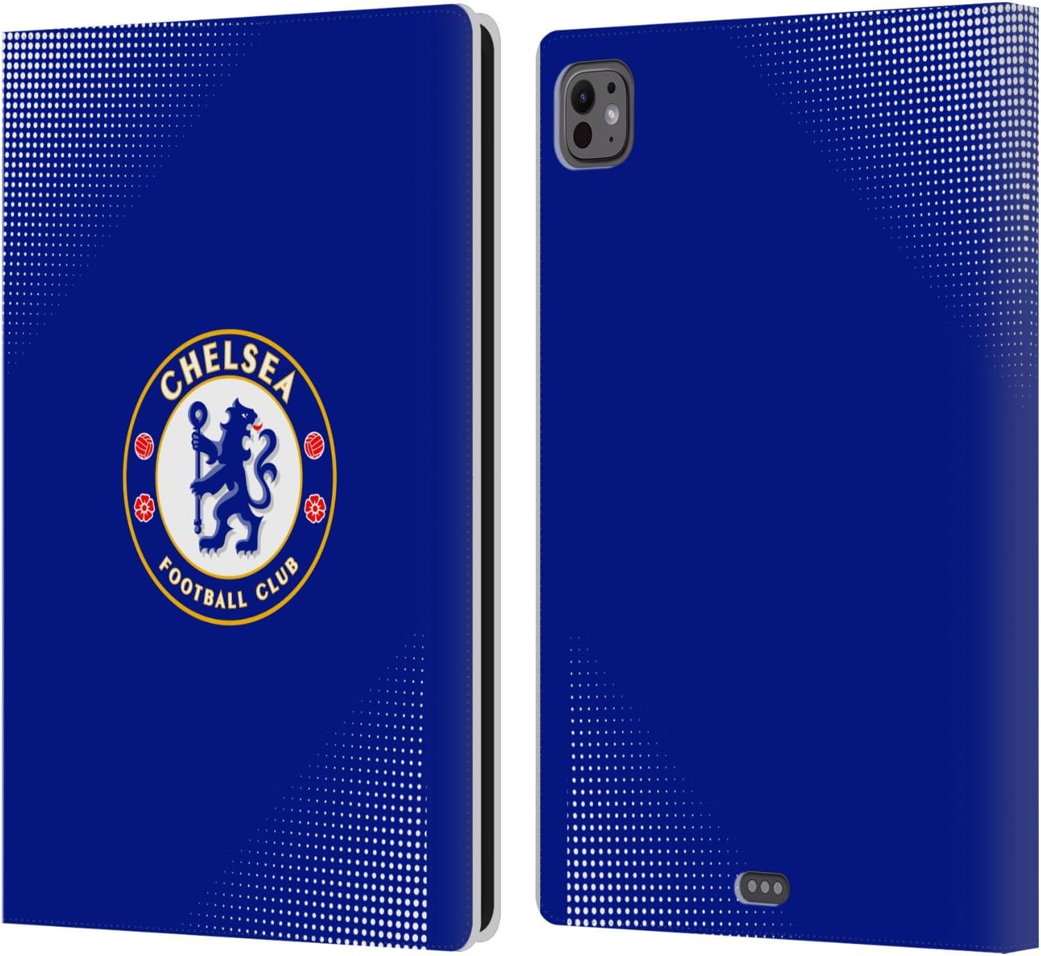 Head Case Designs Officially Licensed Chelsea Football Club Pattern Crest Leather Flip Case Compatible with Apple iPad 9.7 2017 / iPad 9.7 2018