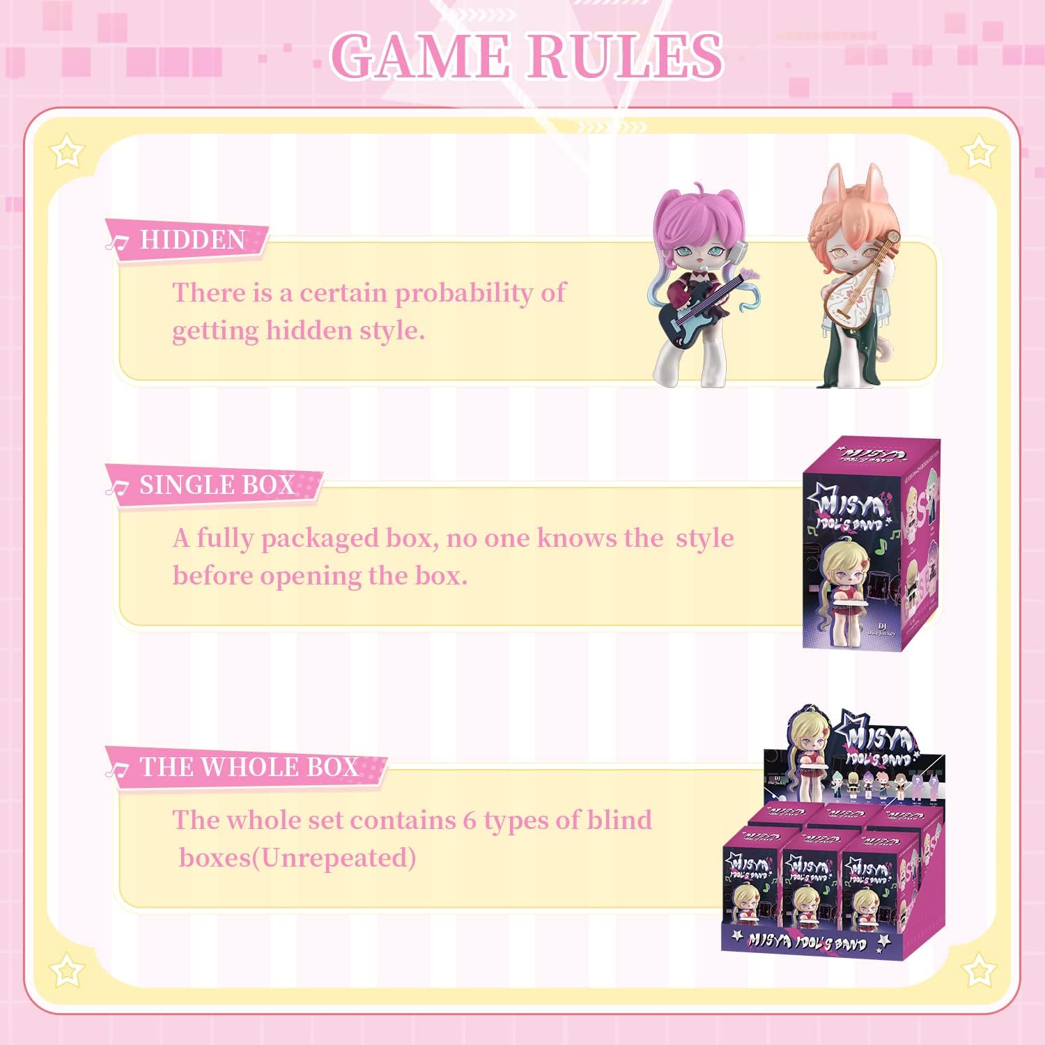 MJ STUDIO MISYA Idol' Band Series Blind Box 1PC Blind Bag Random Collection Kawai Toys Desktop Ornaments Cute Blind Box Figures for Birthday Party