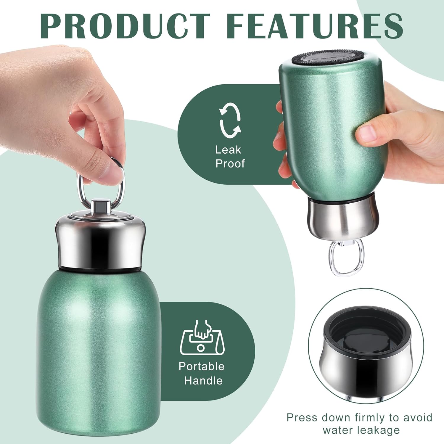 Mifoci 1pcs 10oz Mini Insulated Water Bottle, Small Stainless Steel Tumbler image 4