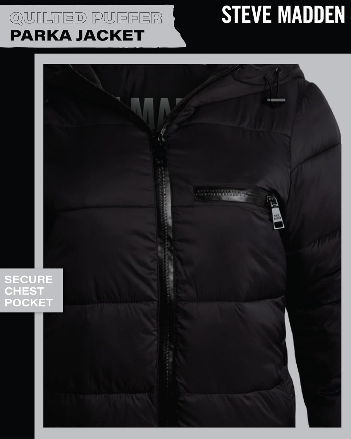 Steve Madden Womens Packable Puffer Jacket - Lightweight Wind & Water Resistant Full-Zip Insulated Winter Coats for Women - Image 5